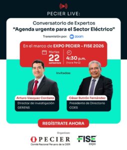 Lee más sobre el artículo PECIER LIVE “Agenda urgente para el Sector Eléctrico”